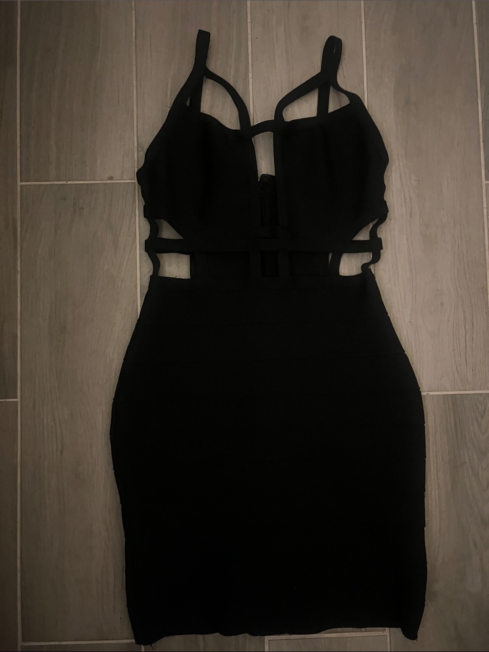 Black Strappy Cutout Bodycon Dress - Women